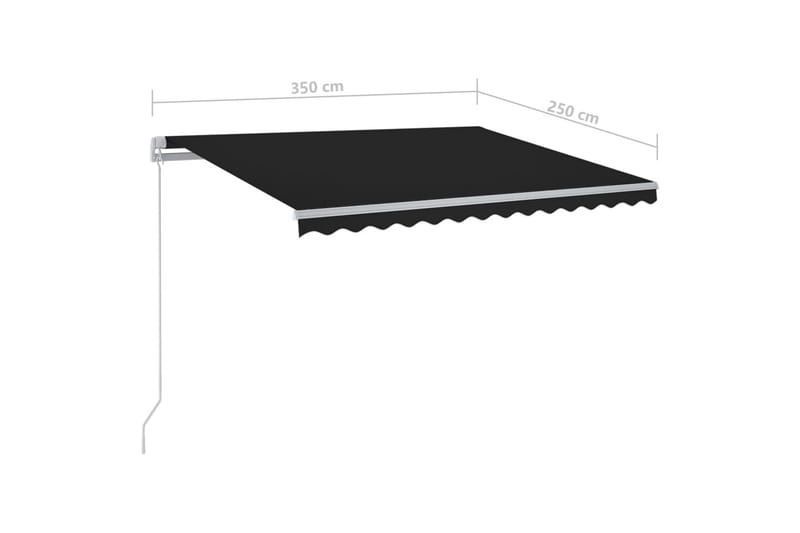 Markis manuellt infällbar med LED 3,5x2,5 m antracit - Grå - Fönstermarkis - Markiser