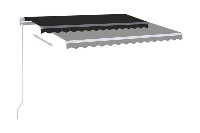 Markis manuellt infällbar med LED 300x250 cm antracit - Grå - Utemöbler - Solskydd - Markiser - Balkongmarkis