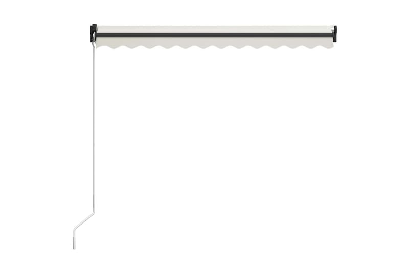 Markis manuellt infällbar med LED 300x250 cm gräddvit - Vit - Utemöbler - Solskydd - Markiser - Balkongmarkis