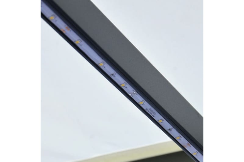 Markis manuellt infällbar med LED 300x250 cm gräddvit - Vit - Utemöbler - Solskydd - Markiser - Balkongmarkis