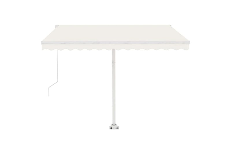 Markis manuellt infällbar med LED 300x250 cm gräddvit - Vit - Utemöbler - Solskydd - Markiser - Balkongmarkis