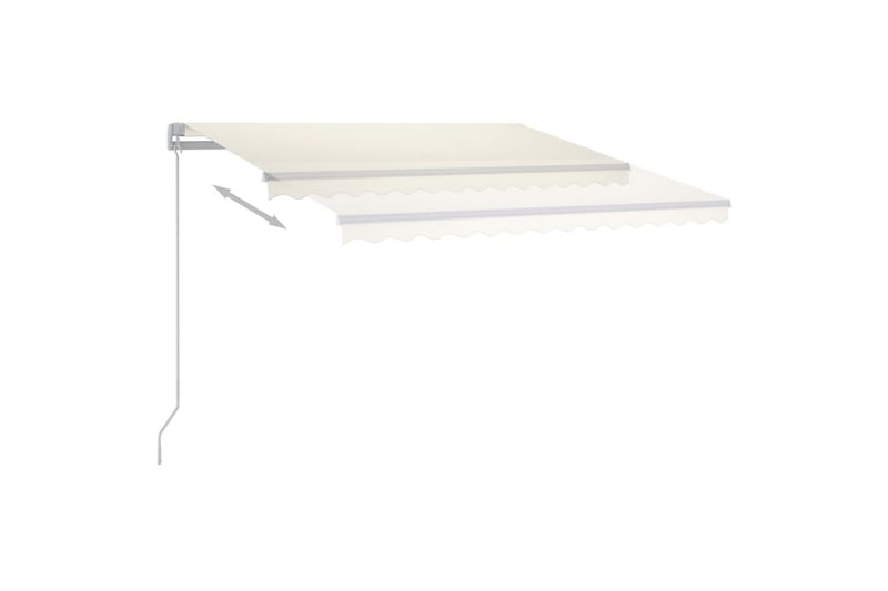 Markis manuellt infällbar med LED 300x250 cm gräddvit - Vit - Utemöbler - Solskydd - Markiser - Balkongmarkis