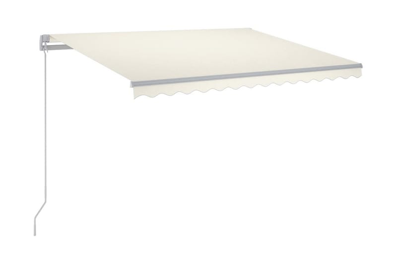 Markis manuellt infällbar med LED 300x250 cm gräddvit - Vit - Utemöbler - Solskydd - Markiser - Balkongmarkis