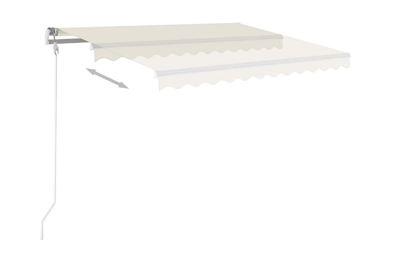 Markis manuellt infällbar med LED 300x250 cm gräddvit - Vit - Utemöbler - Solskydd - Markiser - Balkongmarkis