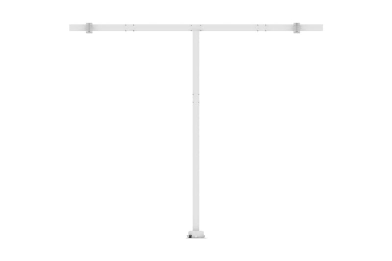 Markis manuellt infällbar med LED 300x250 cm gul och vit - Gul - Utemöbler - Solskydd - Markiser - Balkongmarkis