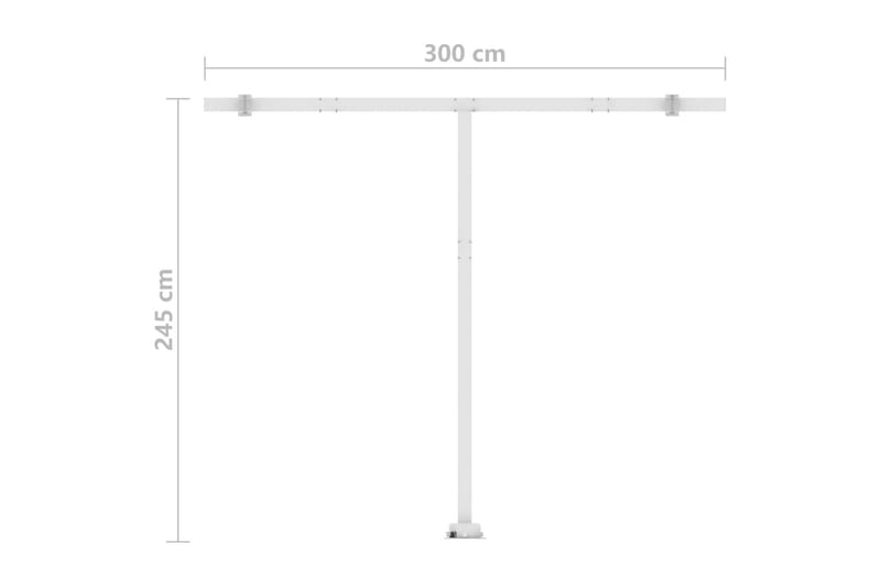 Markis manuellt infällbar med LED 300x250 cm gul och vit - Gul - Balkongmarkis - Markiser - Terrassmarkis