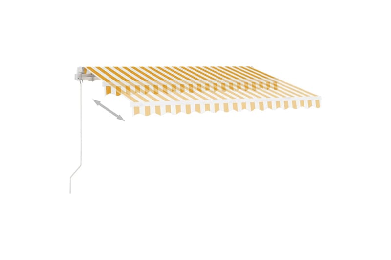 Markis manuellt infällbar med LED 300x250 cm gul och vit - Gul - Balkongmarkis - Markiser - Terrassmarkis