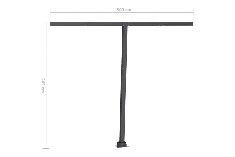 Markis manuellt infällbar med LED 300x250 cm gul och vit - Gul - Utemöbler - Solskydd - Markiser - Balkongmarkis