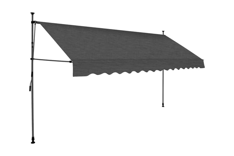 Markis manuellt infällbar med LED 350 cm antracit - Grå - Utemöbler - Solskydd - Markiser - Fönstermarkis