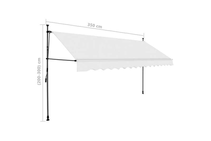 Markis manuellt infällbar med LED 350 cm gräddvit - Vit - Fönstermarkis - Markiser - Solskydd fönster