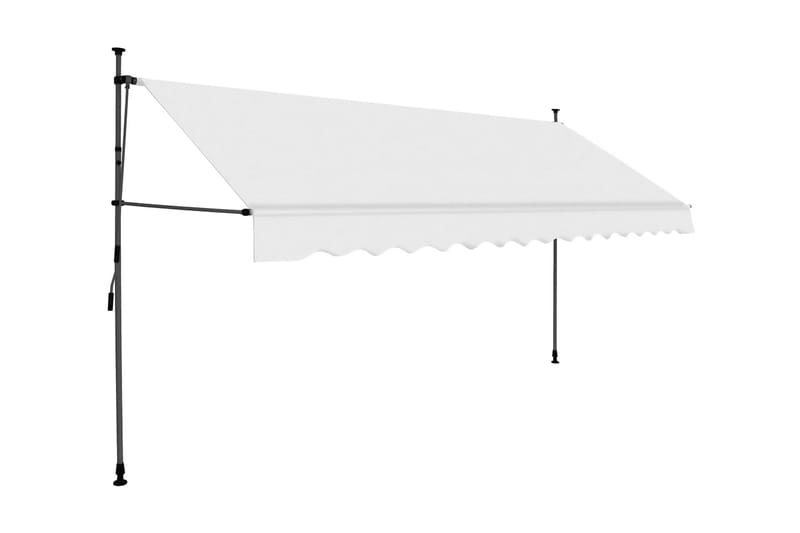 Markis manuellt infällbar med LED 350 cm gräddvit - Vit - Fönstermarkis - Markiser