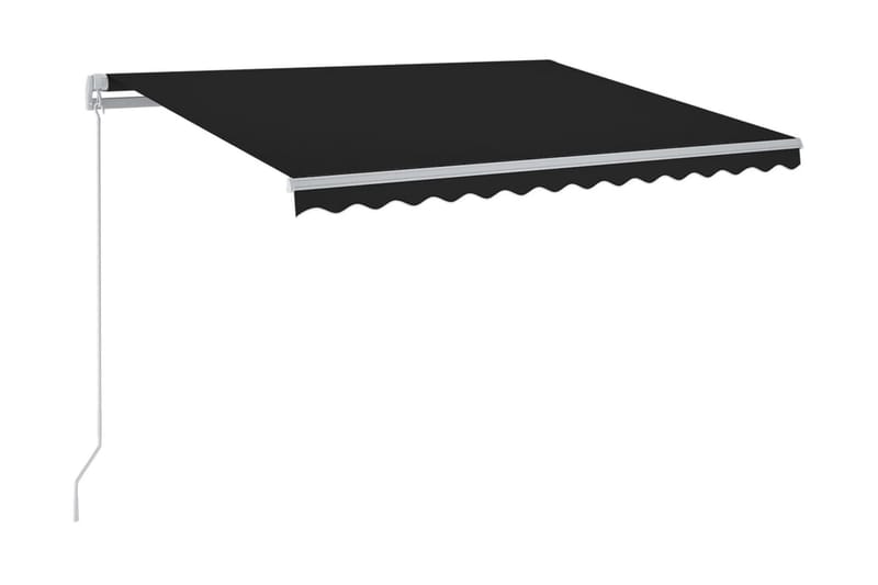 Markis manuellt infällbar med LED 400x300 cm antracit - Grå - Utemöbler - Solskydd - Markiser - Balkongmarkis