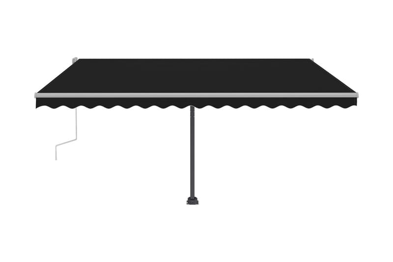 Markis manuellt infällbar med LED 400x300 cm antracit - Grå - Utemöbler - Solskydd - Markiser - Balkongmarkis