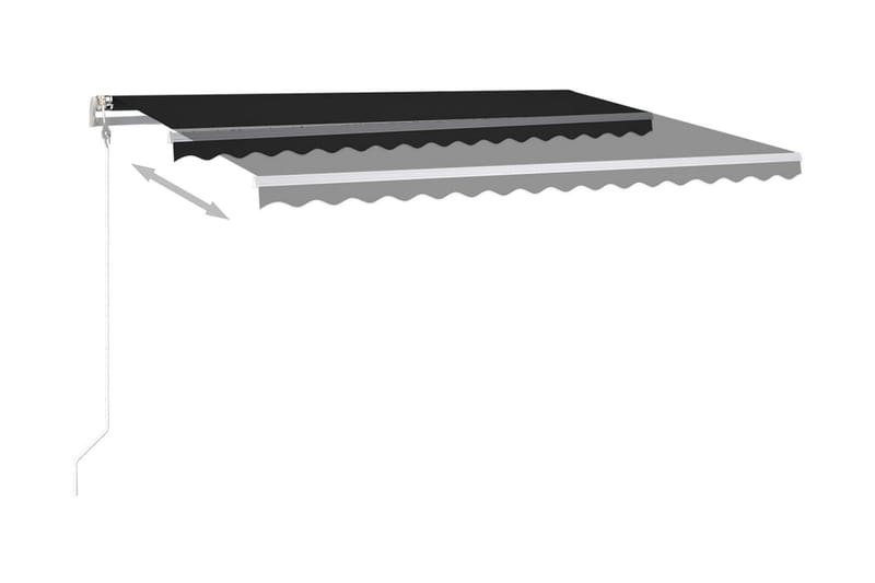Markis manuellt infällbar med LED 400x300 cm antracit - Grå - Utemöbler - Solskydd - Markiser - Balkongmarkis