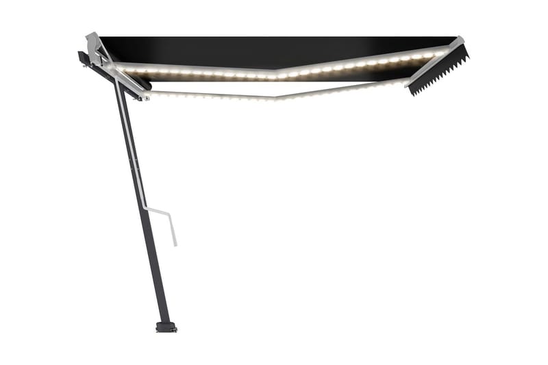 Markis manuellt infällbar med LED 400x300 cm antracit - Grå - Utemöbler - Solskydd - Markiser - Balkongmarkis