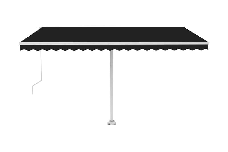 Markis manuellt infällbar med LED 400x350 cm antracit - Grå - Utemöbler - Solskydd - Markiser - Fönstermarkis