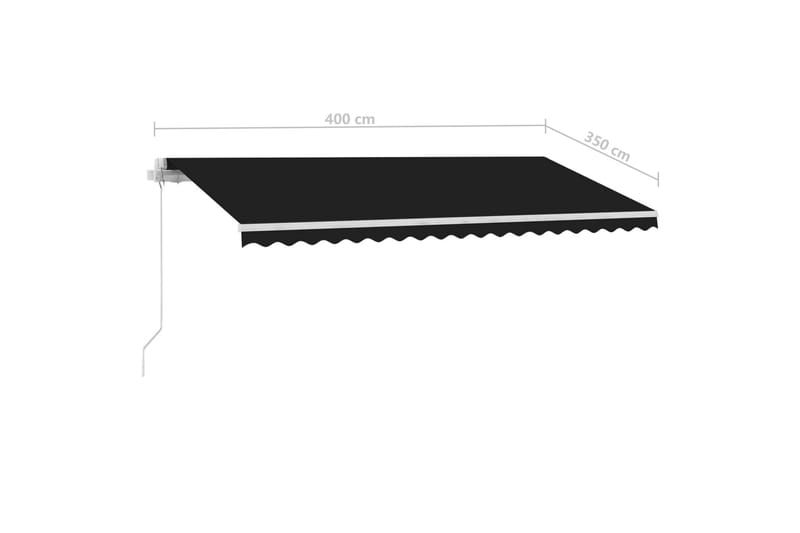 Markis manuellt infällbar med LED 400x350 cm antracit - Grå - Utemöbler - Solskydd - Markiser - Fönstermarkis