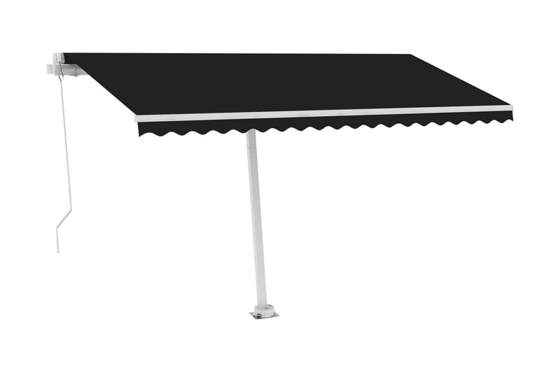 Markis manuellt infällbar med LED 400x350 cm antracit - Grå - Utemöbler - Solskydd - Markiser - Fönstermarkis
