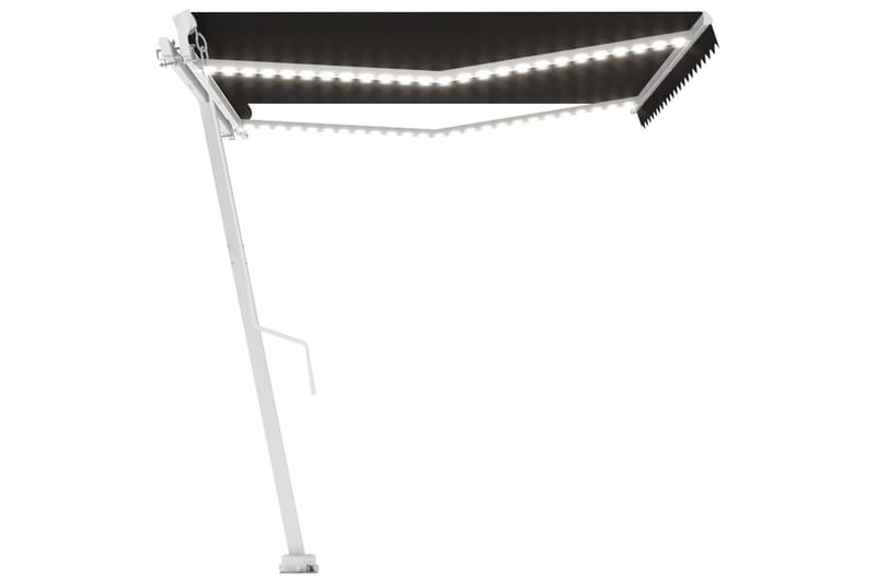 Markis manuellt infällbar med LED 400x350 cm antracit - Grå - Utemöbler - Solskydd - Markiser - Fönstermarkis