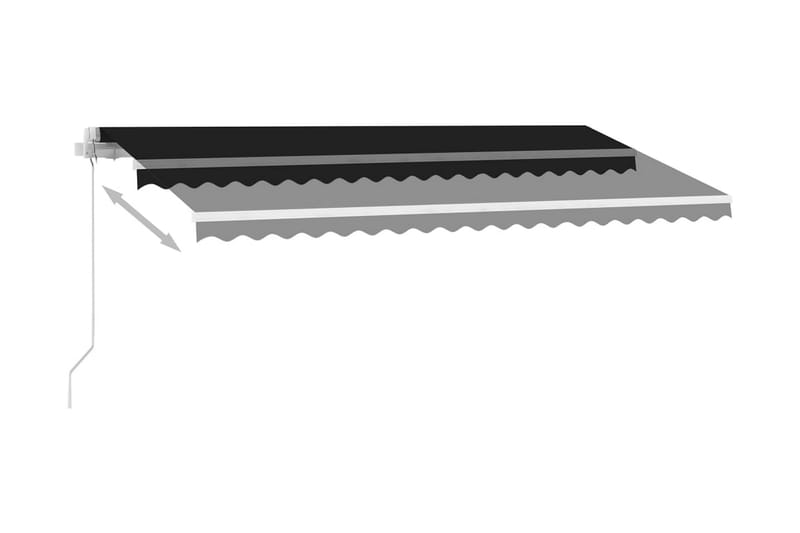Markis manuellt infällbar med LED 400x350 cm antracit - Grå - Utemöbler - Solskydd - Markiser - Fönstermarkis