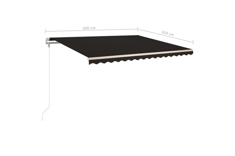 Markis manuellt infällbar med LED 400x350 cm antracit - Grå - Utemöbler - Solskydd - Markiser - Fönstermarkis