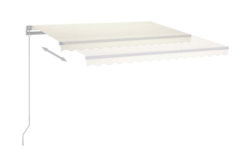 Markis manuellt infällbar med LED 400x350 cm gräddvit - Vit - Utemöbler - Solskydd - Markiser - Balkongmarkis