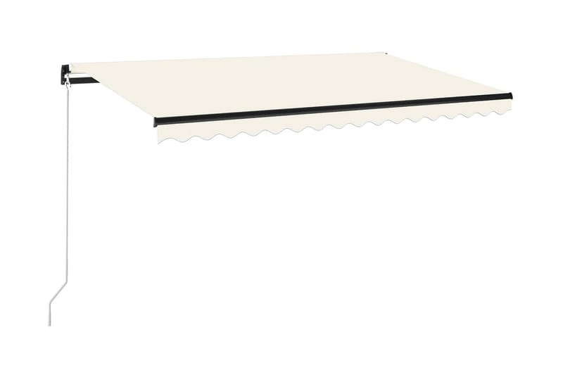 Markis manuellt infällbar med LED 400x350 cm gräddvit - Vit - Utemöbler - Solskydd - Markiser - Balkongmarkis