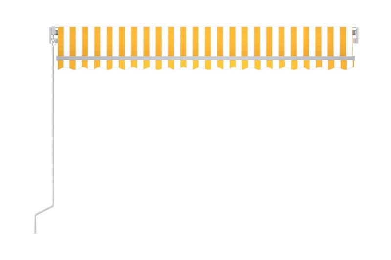 Markis manuellt infällbar med LED 450x300 cm gul och vit - Gul - Utemöbler - Solskydd - Markiser - Balkongmarkis