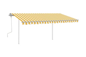 Markis manuellt infällbar med LED 4x3,5 m gul och vit