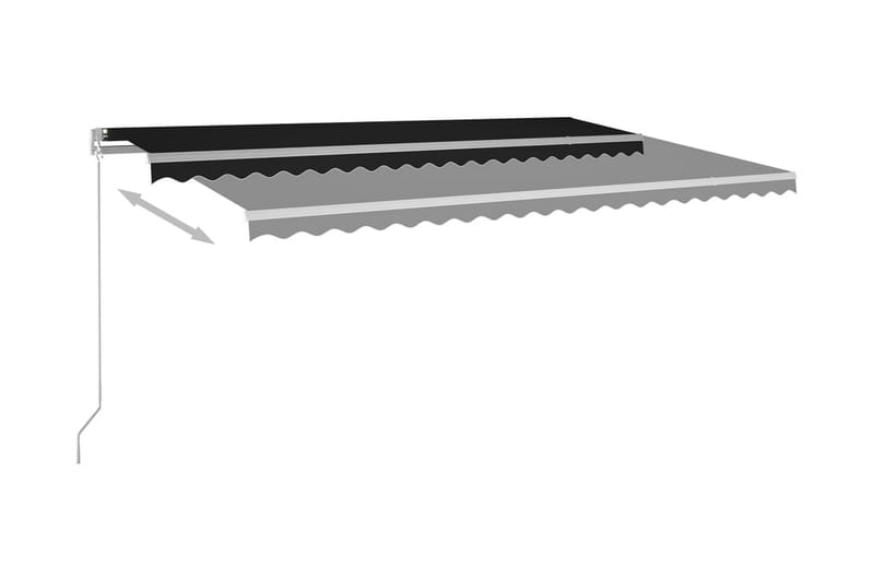 Markis manuellt infällbar med LED 500x300 cm antracit - Grå - Utemöbler - Solskydd - Markiser - Balkongmarkis