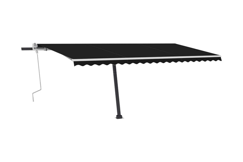 Markis manuellt infällbar med LED 500x300 cm antracit - Grå - Utemöbler - Solskydd - Markiser - Balkongmarkis