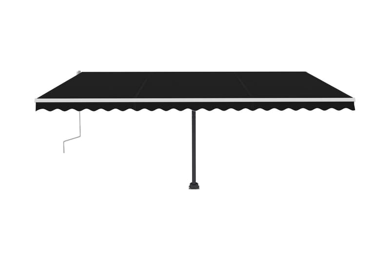 Markis manuellt infällbar med LED 500x300 cm antracit - Grå - Utemöbler - Solskydd - Markiser - Balkongmarkis