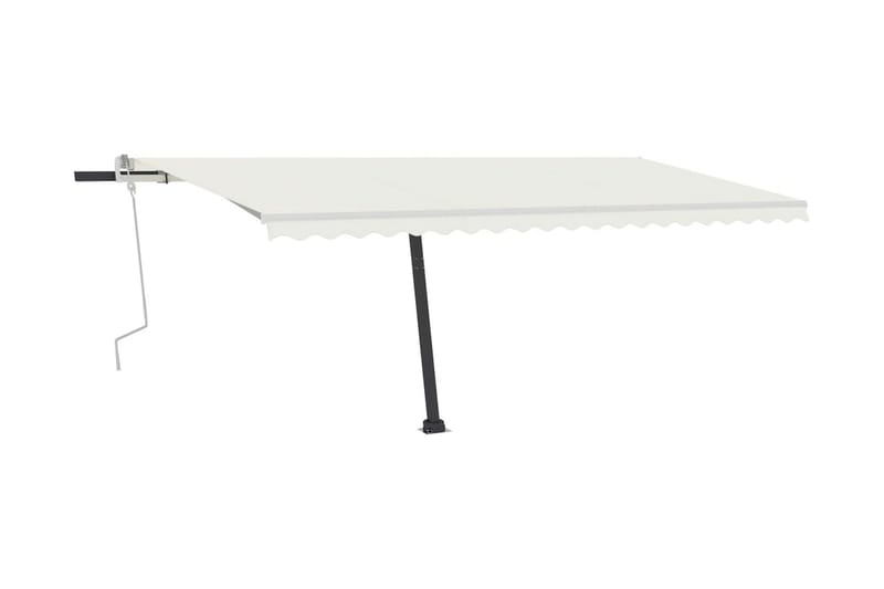 Markis manuellt infällbar med LED 500x300 cm gräddvit - Vit - Utemöbler - Solskydd - Markiser - Fönstermarkis