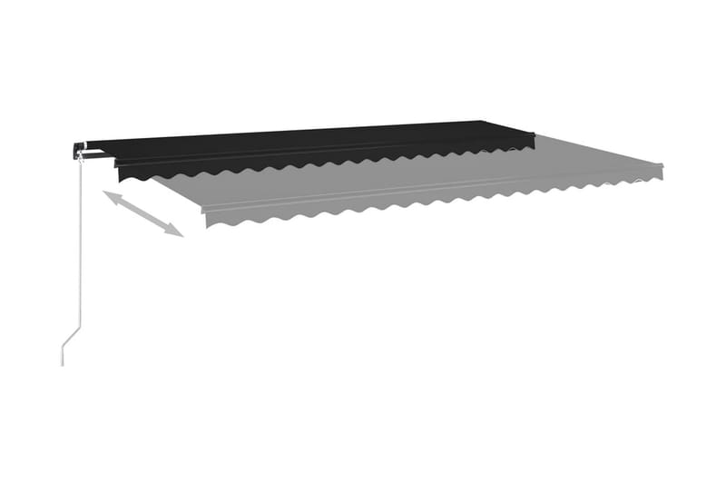 Markis manuellt infällbar med LED 500x350 cm antracit - Grå - Utemöbler - Solskydd - Markiser - Balkongmarkis