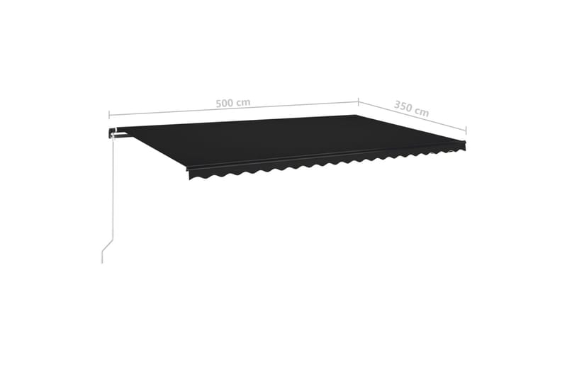Markis manuellt infällbar med LED 500x350 cm antracit - Grå - Utemöbler - Solskydd - Markiser - Balkongmarkis