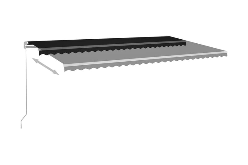 Markis manuellt infällbar med LED 600x300 cm antracit - Grå - Utemöbler - Solskydd - Markiser - Balkongmarkis