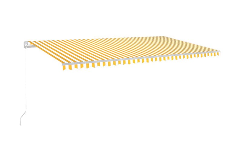 Markis manuellt infällbar med LED 600x300 cm gul och vit - Gul - Utemöbler - Solskydd - Markiser - Balkongmarkis