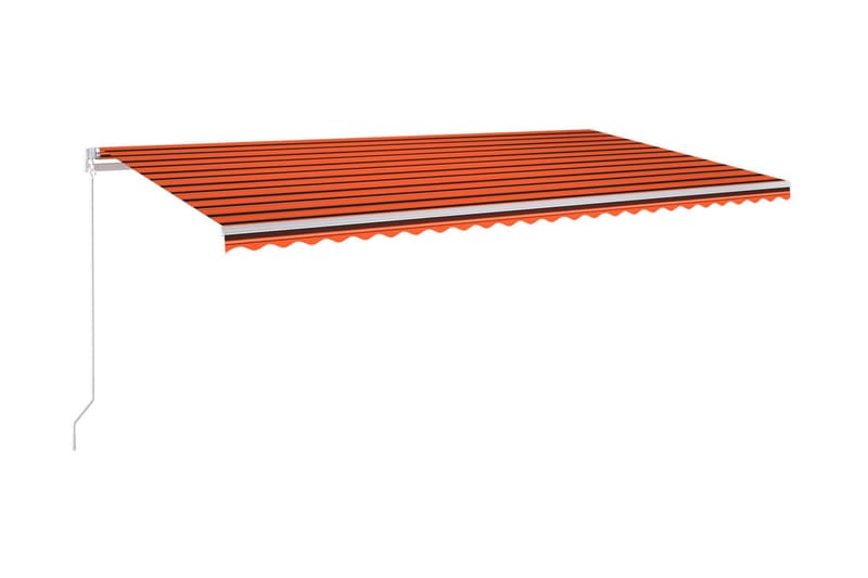 Markis manuellt infällbar med LED 600x300 cm orange och brun - Orange - Utemöbler - Solskydd - Markiser - Balkongmarkis
