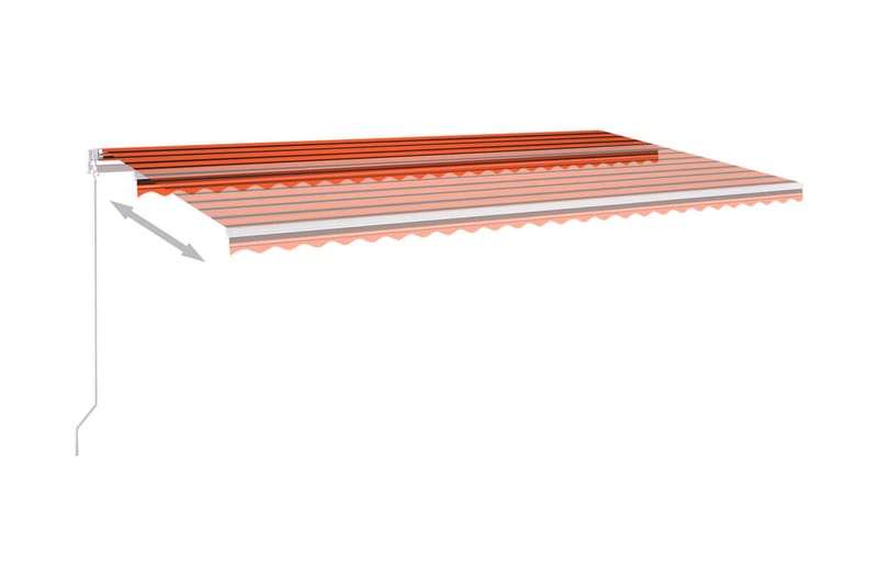 Markis manuellt infällbar med LED 600x300 cm orange och brun - Orange - Utemöbler - Solskydd - Markiser - Balkongmarkis
