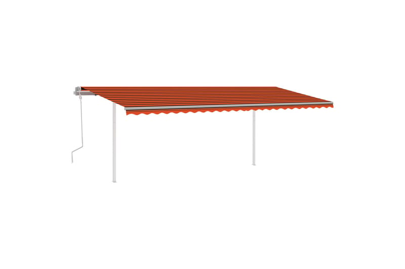 Markis manuellt infällbar med LED 6x3 m orange och brun - Orange - Utemöbler - Solskydd - Markiser - Balkongmarkis