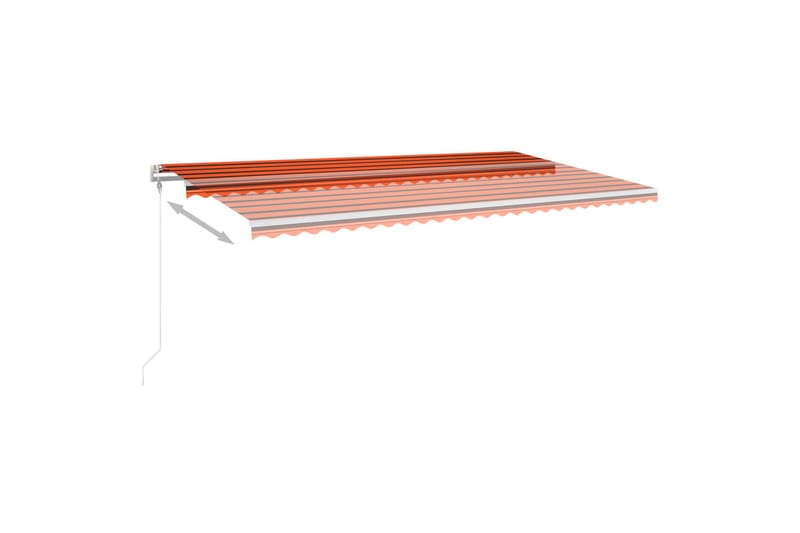 Markis manuellt infällbar med LED 6x3 m orange och brun - Orange - Utemöbler - Solskydd - Markiser - Balkongmarkis