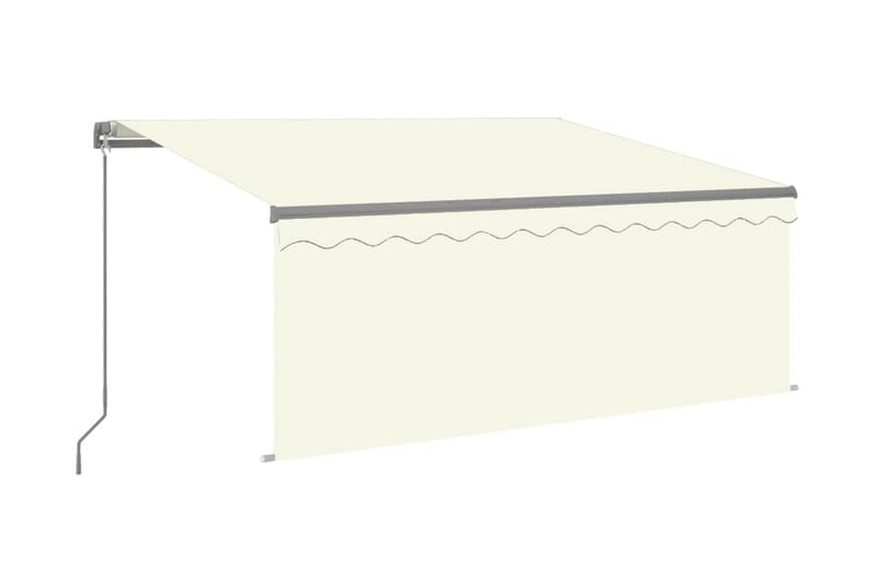 Markis manuellt infällbar med rullgardin 3,5x2,5 m gräddvit - Kräm - Fönstermarkis - Markiser