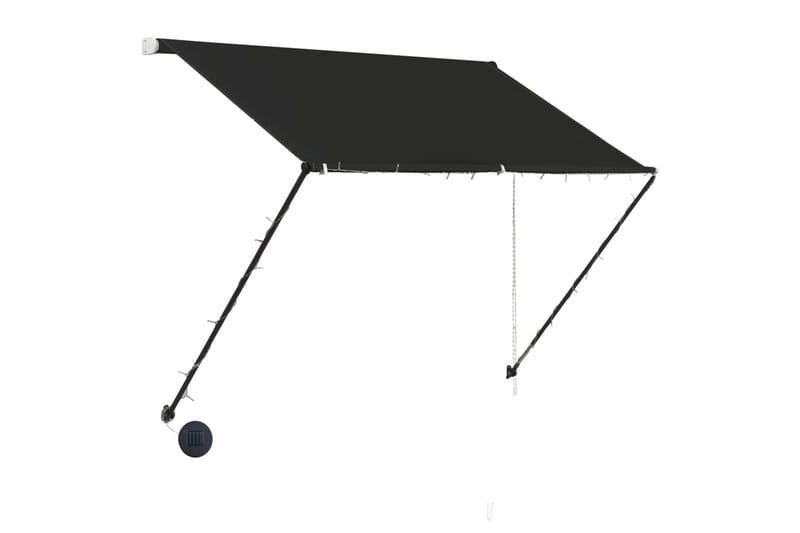 Markis med LED 150x150 cm antracit - Grå - Utemöbler - Solskydd - Markiser - Fönstermarkis