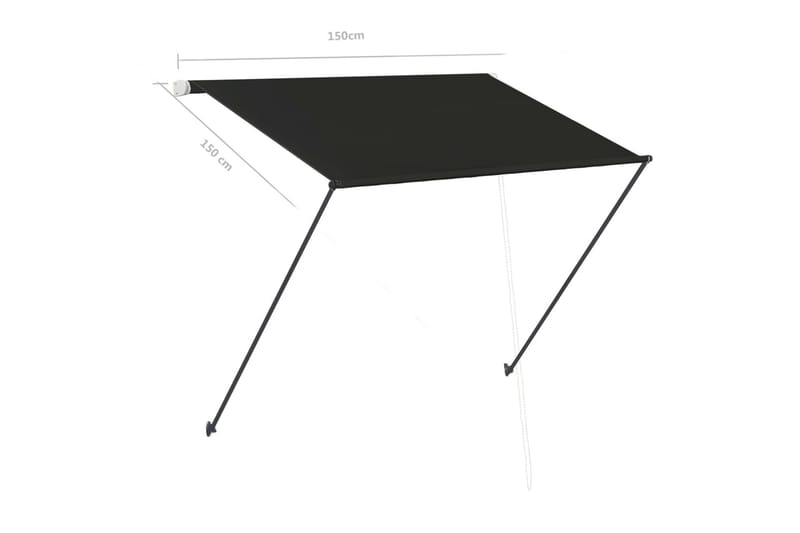 Markis med LED 150x150 cm antracit - Grå - Utemöbler - Solskydd - Markiser - Fönstermarkis