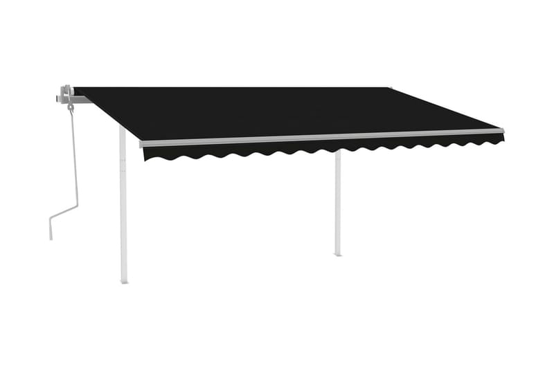 Markis med LED manuellt infällbar 4,5x3 m antracit - Grå - Utemöbler - Solskydd - Markiser - Balkongmarkis