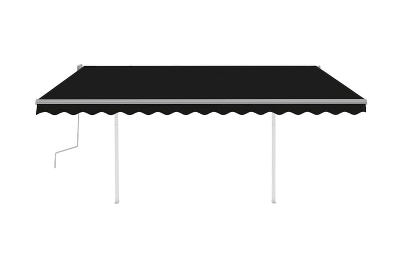 Markis med LED manuellt infällbar 4,5x3 m antracit - Grå - Utemöbler - Solskydd - Markiser - Balkongmarkis