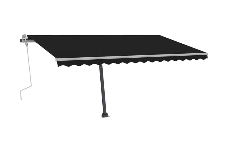 Markis med LED manuellt infällbar 450x350 cm antracit - Grå - Utemöbler - Solskydd - Markiser - Balkongmarkis