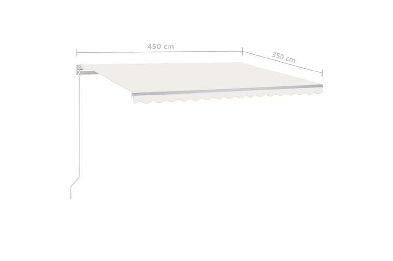 Markis med LED manuellt infällbar 450x350 cm gräddvit - Vit - Utemöbler - Solskydd - Markiser - Balkongmarkis