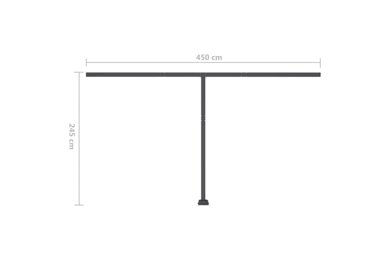 Markis med LED manuellt infällbar 450x350 cm gul och vit - Gul - Balkongmarkis - Markiser - Terrassmarkis