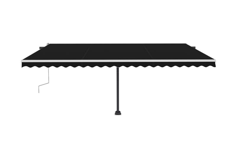 Markis med LED manuellt infällbar 500x350 cm antracit - Grå - Utemöbler - Solskydd - Markiser - Balkongmarkis
